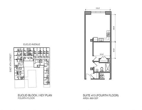 Floor plan for 1 bed, 1 bath, 674 sqft
